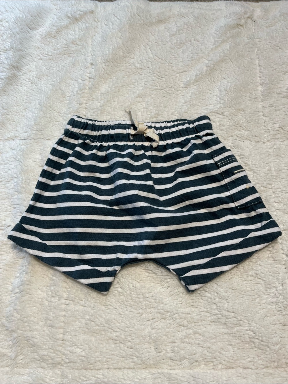 Gray Label Baby Knit Shorts 6/9 Months Navy/White Stripe Organic Cotton Comfort